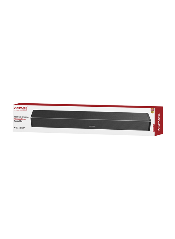 Promate BluesBar-60 Wireless Soundbar, 60W, Black