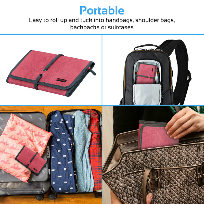 Promate Travelpack Multi-Purpose Accessories Organizer for Women, Large, Red