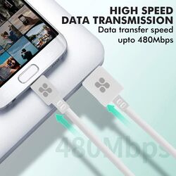 Promate 1.2-Meter MicroCord-1 Micro USB Cable, High-Speed 1.8A USB A Male to Micro-B USB, Sync Charging Cable with Anti-Tangle Cord and Over-Charging Protection for Smartphones/Tablets, White