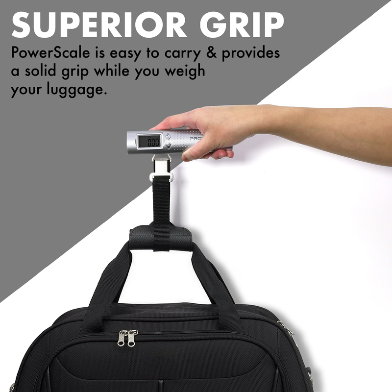 Promate 2600mAh PowerScale Power Bank, Multi-Function 3-in-1 Digital Luggage Scale, Silver
