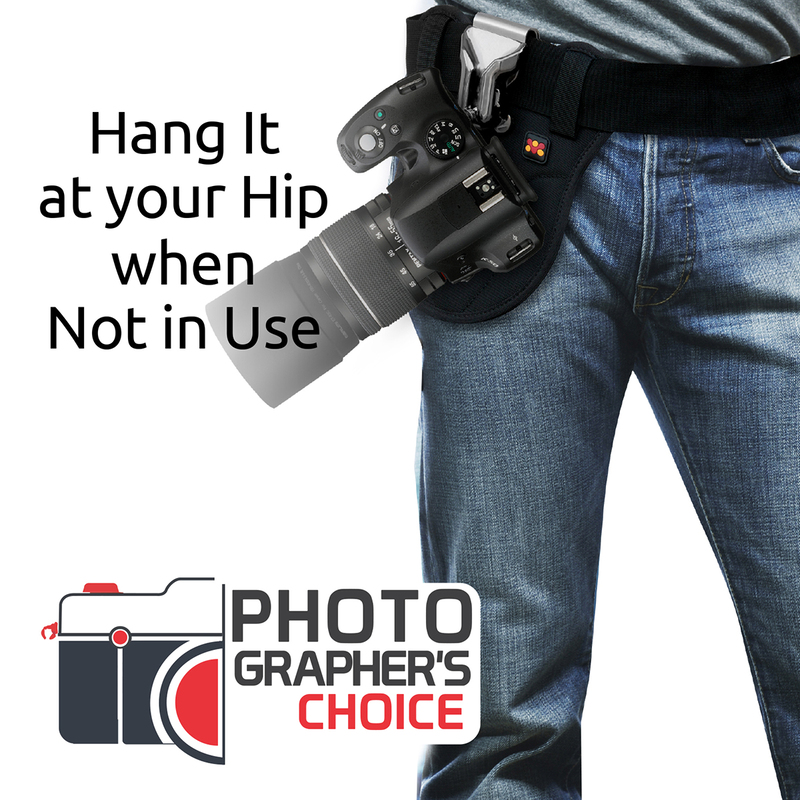 Promate Bolster Universal Camera Waist Belt Clip Holster for DSLR/Canon/Nikon/Sony with Quick Release Launch, Black