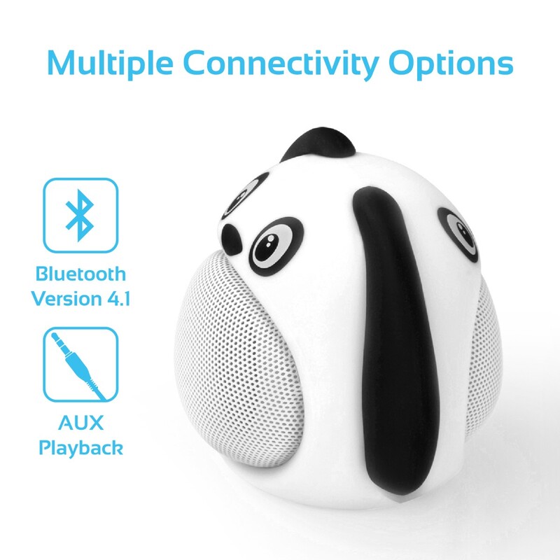 Promate Snoopy Wireless Speaker, Portable Kids Bluetooth v4.1 Speaker with HD Sound Quality, Hands-Free Call Function and Cute Dog Design, White