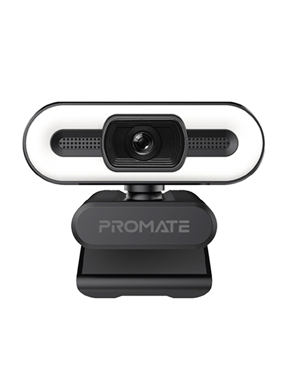 

Promate ProCam-3 Premium Widescreen FHD 1080P USB Webcam with Noise Reduction Stereo Mic, 90° Wide Angle and Adjustable Tripod Stand for PC/Laptops/Zo