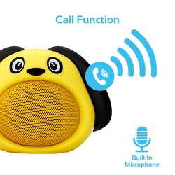 Promate Snoopy Wireless Speaker, Portable Kids Bluetooth v4.1 Speaker with HD Sound Quality, Hands-Free Call Function and Cute Dog Design, Yellow