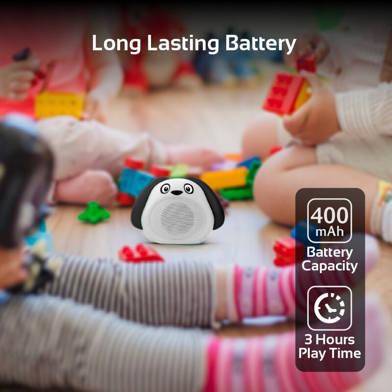 Promate Snoopy Wireless Speaker, Portable Kids Bluetooth v4.1 Speaker with HD Sound Quality, Hands-Free Call Function and Cute Dog Design, White