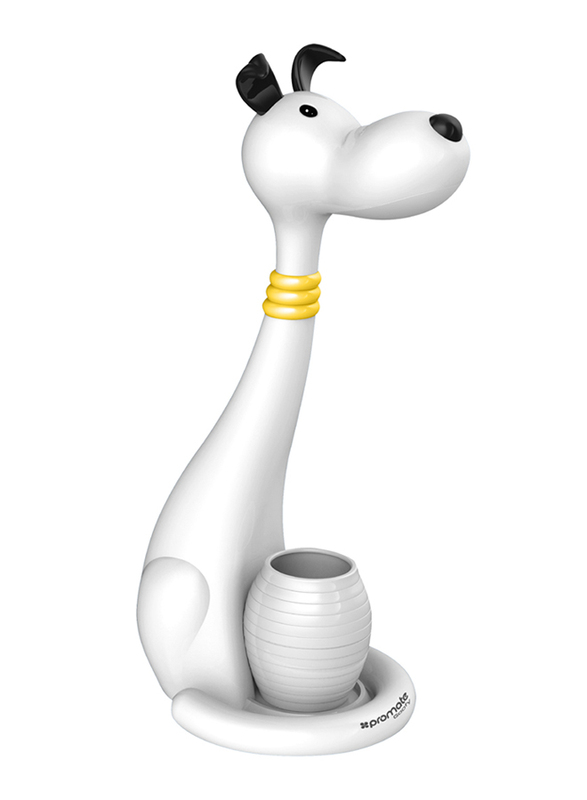 Promate Goofy Kids Night Light, Portable Pen-Holder Touch Sensitive LED Night Light, 3 Level Dimmable Reading Light, 3 Colour, Eye Safe Soothing Light for Studying/Reading/Table/Home, White
