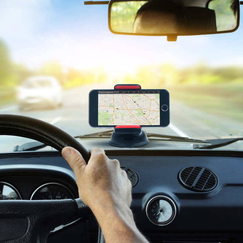 Promate Mount-2 Car Holder, Car Mount Holder for Smartphone and GPS, Red