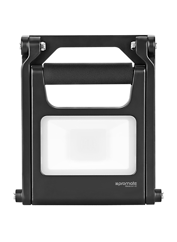 Promate Beacon-2 LED Flood Light, Super-Bright 1440 Lumens, Rechargeable 8800mAh Battery, IP54 Water and Dust Resistance, Steady Foldable Stand for Emergency/Hiking/Camping, Black