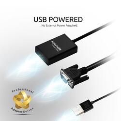 Promate ProLink-V2H HDMI Converter Adaptor Cable, USBA/VGA Male to HDMI Female, 1080p HD Resolution with Audio Support TV/AV/HDTV, Black