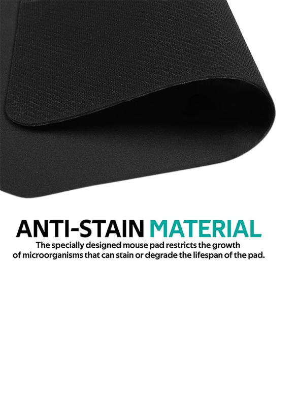 Promate Accutrack-3 Mouse Pad for Laptops/Desktop, Ergonomic Non-Slip with Anti-Microbial Memory Foam Wrist Support & Large Accurate Tracking Surface, Black