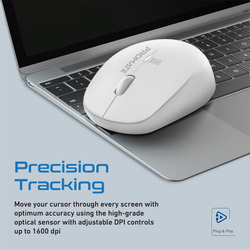 Promate Tracker 2.4G Wireless Optical Mouse, White