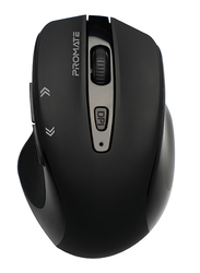 Promate EZGrip Wireless Optical Ergonomic Mouse, Black
