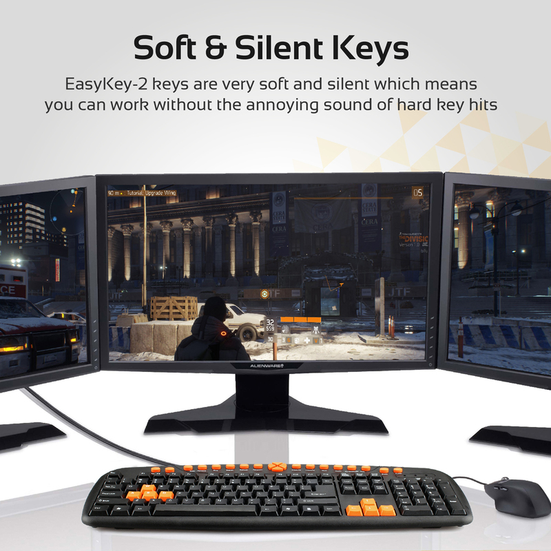 Promate EasyKey-2 Gaming Keyboard, Ergonomic Multimedia with Swappable Gaming Keys, 10 Million Keystroke Life, Quiet Keys, Black