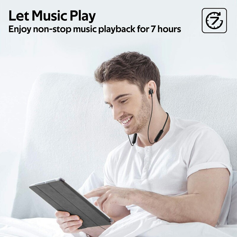 Promate Bali Bluetooth In-Ear Neckband Earphones with Built-in Hi-Res Mic, Magnetic Closure, Black