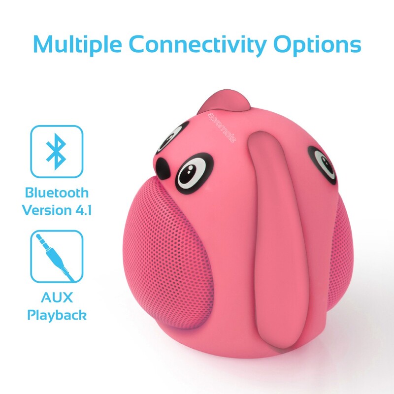 Promate Snoopy Wireless Speaker, Portable Kids Bluetooth v4.1 Speaker with HD Sound Quality, Hands-Free Call Function and Cute Dog Design, Pink