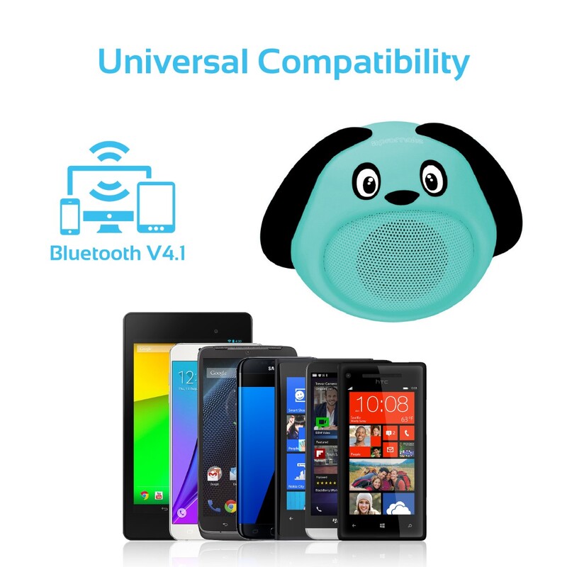 Promate Snoopy Wireless Speaker, Portable Kids Bluetooth v4.1 Speaker with HD Sound Quality, Hands-Free Call Function and Cute Dog Design, Blue