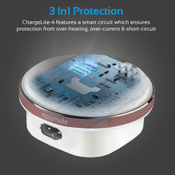 Promate ChargLite-4.EU Charging Station, 4.4A 4 USB Ports Desktop Charging Hub with LED Night Light, and Overcharging and Short Circuit Protection, for Mobile Phones and Tablets, White