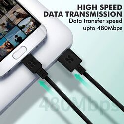 Promate 1.2-Meter MicroCord-1 Micro USB Cable, High-Speed 1.8A USB A Male to Micro-B USB, Sync Charging Cable with Anti-Tangle Cord and Over-Charging Protection for Smartphones/Tablets, Black