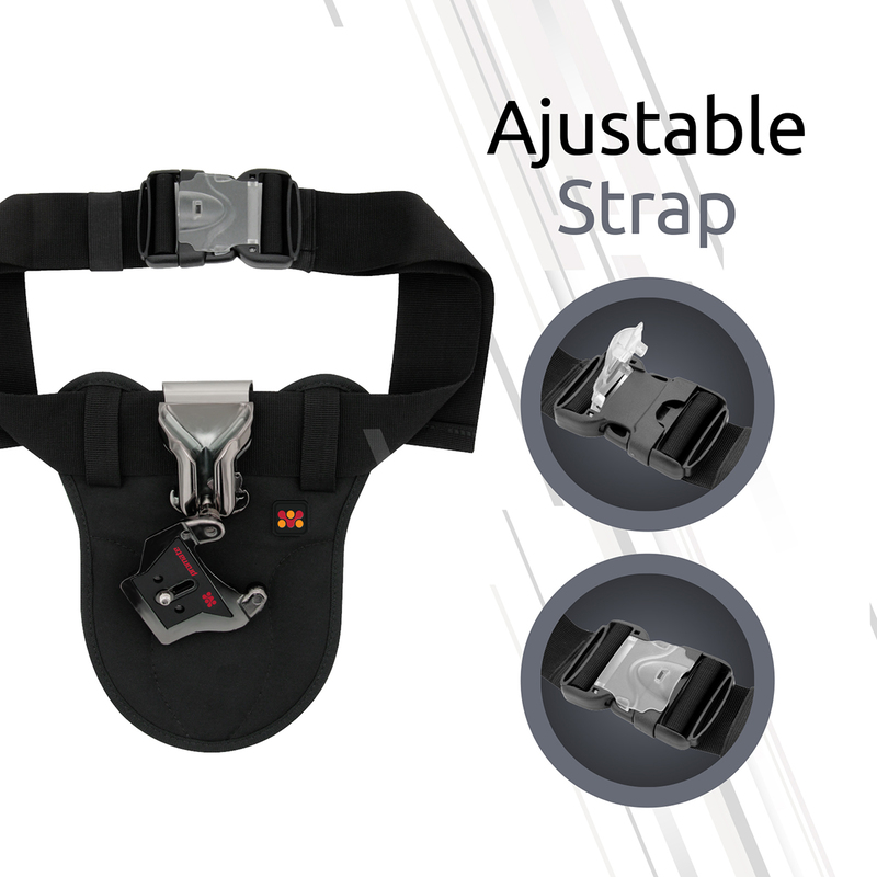 Promate Bolster Universal Camera Waist Belt Clip Holster for DSLR/Canon/Nikon/Sony with Quick Release Launch, Black