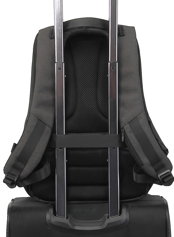 Promate Defender 16 inch Backpack Laptop Bag, Anti-Theft Business Travel, Water-Resistant, USB Charging Port, Adjustable Padded Shoulder, Hidden Secure Pocket and Password Lock, Blue