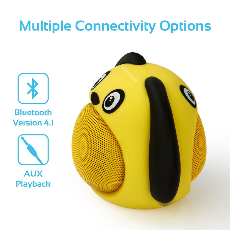 Promate Snoopy Wireless Speaker, Portable Kids Bluetooth v4.1 Speaker with HD Sound Quality, Hands-Free Call Function and Cute Dog Design, Yellow