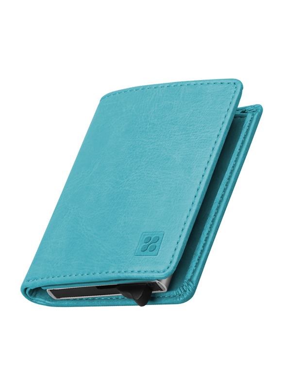 

Promate RFIDWallet Ultra Slim Bi-Fold Leather Wallet for Men, Blue