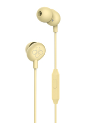 Promate Ice 3.5mm Jack In-Ear Noise Isolation Earphones with Hi-Res Built-in Mic, Yellow
