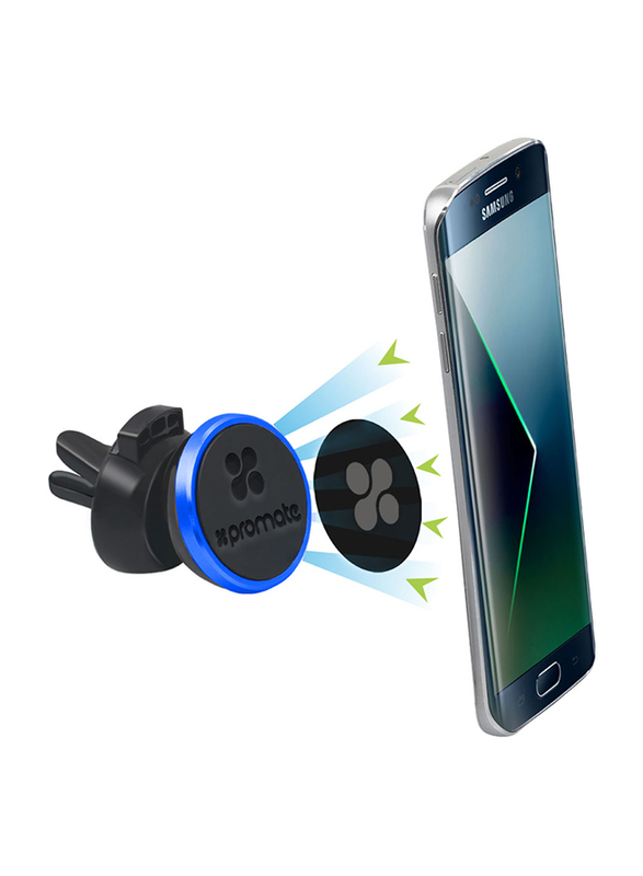 Promate VentGrip Anti-Slip Magnetic Car AC Vent Universal Mobile Holder, Blue