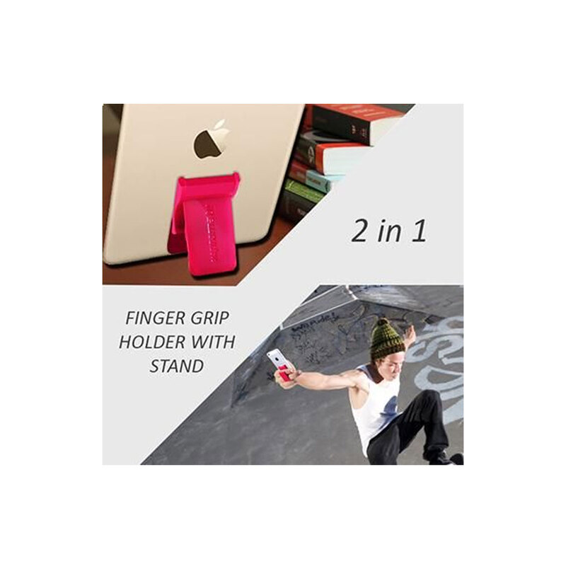 Promate GripMate Universal Smartphones Secure Finger Grip and Kick Stand, Pink