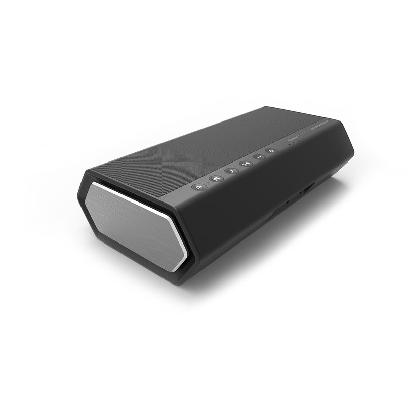 Promate Maestro Portable Wireless Speaker, Premium Stereo Sound 40W Bluetooth with Powerful 20W Subwoofer, Dual Tweeter, 3.5mm Jack, Micro SD Card Slot and Built-In Mic, Black