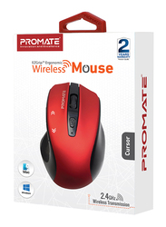 Promate EZGrip Wireless Optical Tracking Mouse with Mini USB Receiver, Black
