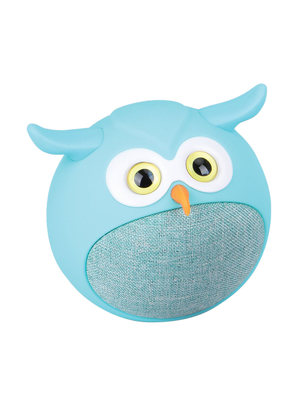 Promate Hedwig 3W Portable Mini Owl Wireless Bluetooth v5.0 Speaker, with Built-In Microphone and 400mAh Rechargeable Battery for Kids/Smartphones/Tablets/iPod, Blue