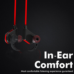 Promate Fluid Bluetooth Earphones, Wireless Bluetooth 4.1 Magnetic with HD Sound Quality, Sweatproof, Secure-Fit, Built-In Mic and Noise Isolation, Red
