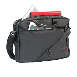 Promate Gear-MB Messenger Bag with Water-Resistance for 15.6-Inch Laptops, Black
