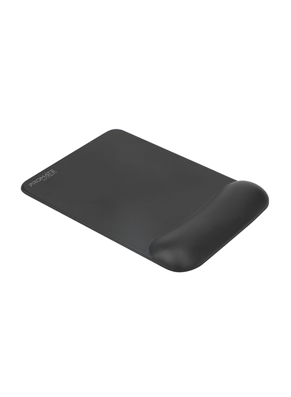 Promate Accutrack-3 Mouse Pad for Laptops/Desktop, Ergonomic Non-Slip with Anti-Microbial Memory Foam Wrist Support & Large Accurate Tracking Surface, Black