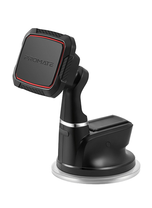 

Promate MagMount Magnetic Car Phone Mount, Universal Windshield Magnetic Suction Cup Mount with 6 Neodymium Magnets, Anti-Slip Grip and 360 Rotation V