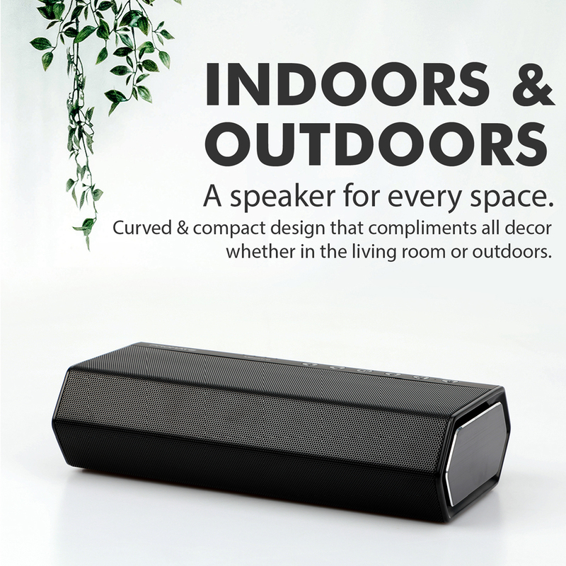 Promate Maestro Portable Wireless Speaker, Premium Stereo Sound 40W Bluetooth with Powerful 20W Subwoofer, Dual Tweeter, 3.5mm Jack, Micro SD Card Slot and Built-In Mic, Black