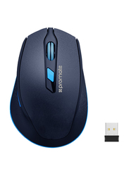 Promate CLIX-6 Wireless Mouse, 2.4G Ergonomic Designed with USB Nano Receiver, 15m Working Distance, Auto Sleep Function and 3 Adjustable DPI, Blue