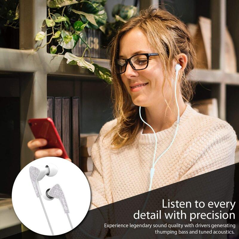 Promate Medley-1 Sports In-Ear Headphones, Premium Hi-Fi Stereo, Noise-Isolation with Microphone, Crystal Sound and Anti-Tangle Wires for Workout, White