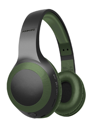 Promate Laboca Wireless Over-Ear Deep Bass Headphones with Built-in Mic, MicroSD Card Slot, Midnight Green