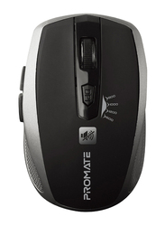 Promate Silent Wireless Optical Mouse with 6 Programmable Buttons, Breeze Silver