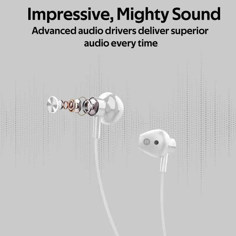 Promate Dynamic-X5 Bluetooth In-Ear Noise Isolation Neckband Sporty Earphones with Built-in Mic, IPX5 Water Resistant, Silver