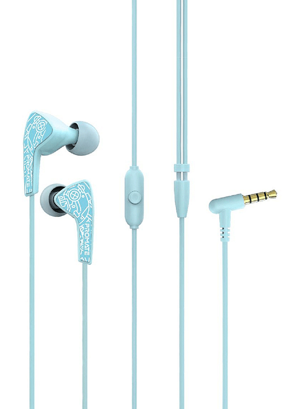 Promate Medley-1 Sports In-Ear Headphones, Premium Hi-Fi Stereo, Noise-Isolation with Microphone, Crystal Sound and Anti-Tangle Wires for Workout, Green