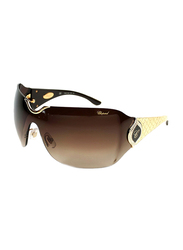 Chopard Rimless Shield Gold Sunglasses for Women, Brown Lens, SCH883S0300, 56/99/110