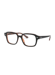 Ray-Ban Full-Rim Squared Black Sunglasses Unisex, Transparent Lens, 0RX5382 5909, 52/18/150