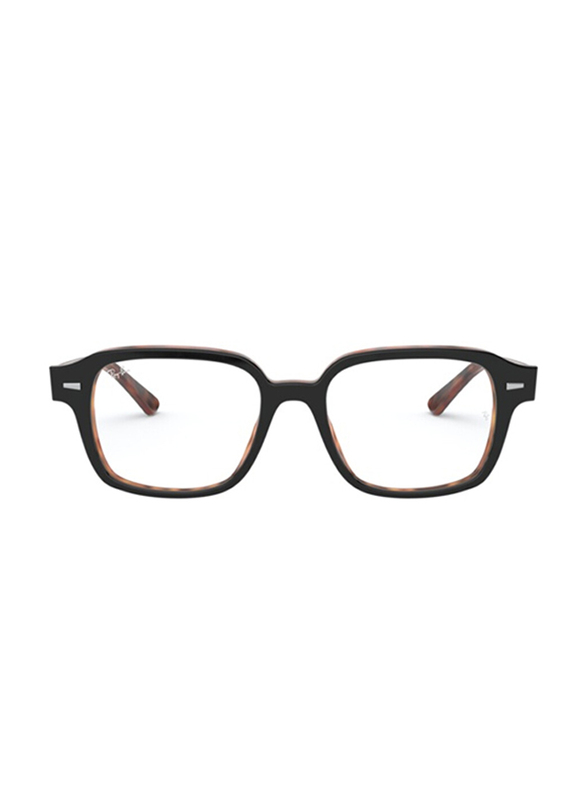 Ray-Ban Full-Rim Squared Black Sunglasses Unisex, Transparent Lens, 0RX5382 5909, 52/18/150