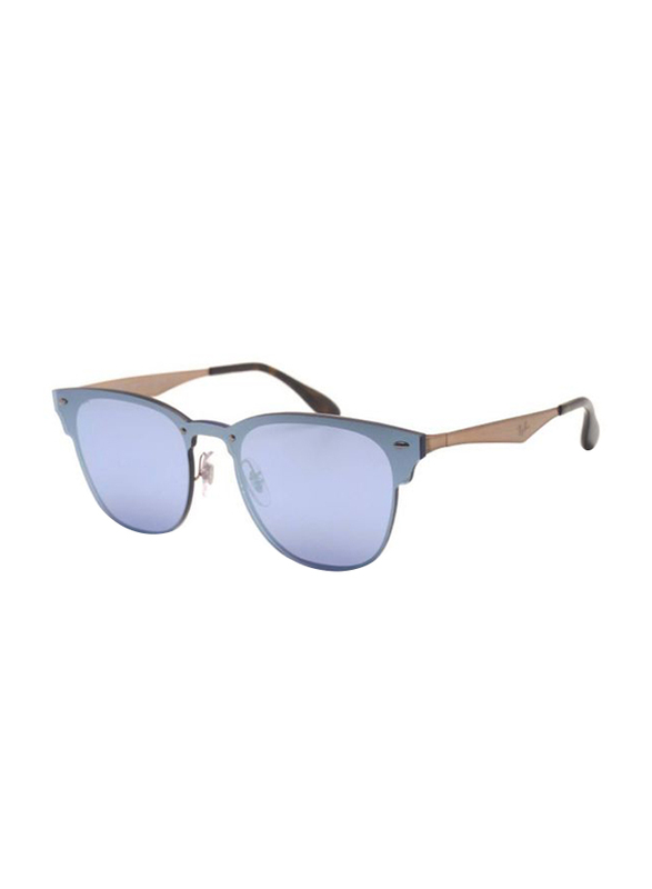 Ray-Ban Full-Rim Square Brown Sunglasses Unisex, Mirrored Violet Lens, RB3576N 90391U 41, 41/41/140