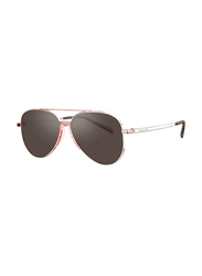 Bolon Full-Rim Aviator Rose Gold Sunglasses for Unisex, Brown Lens, BK7003 A31 53, 53/11/141