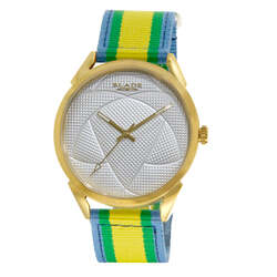 BLADE Retro Futbol Yellow-Green-Blue 3697GGW6B SS & Nylon 3-Hands Unisex Watch