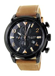 Blade Defender II Analog Watch for Men with Leather Band, Water Resistant and Chronograph, 3554G1NND, Light Brown-Black